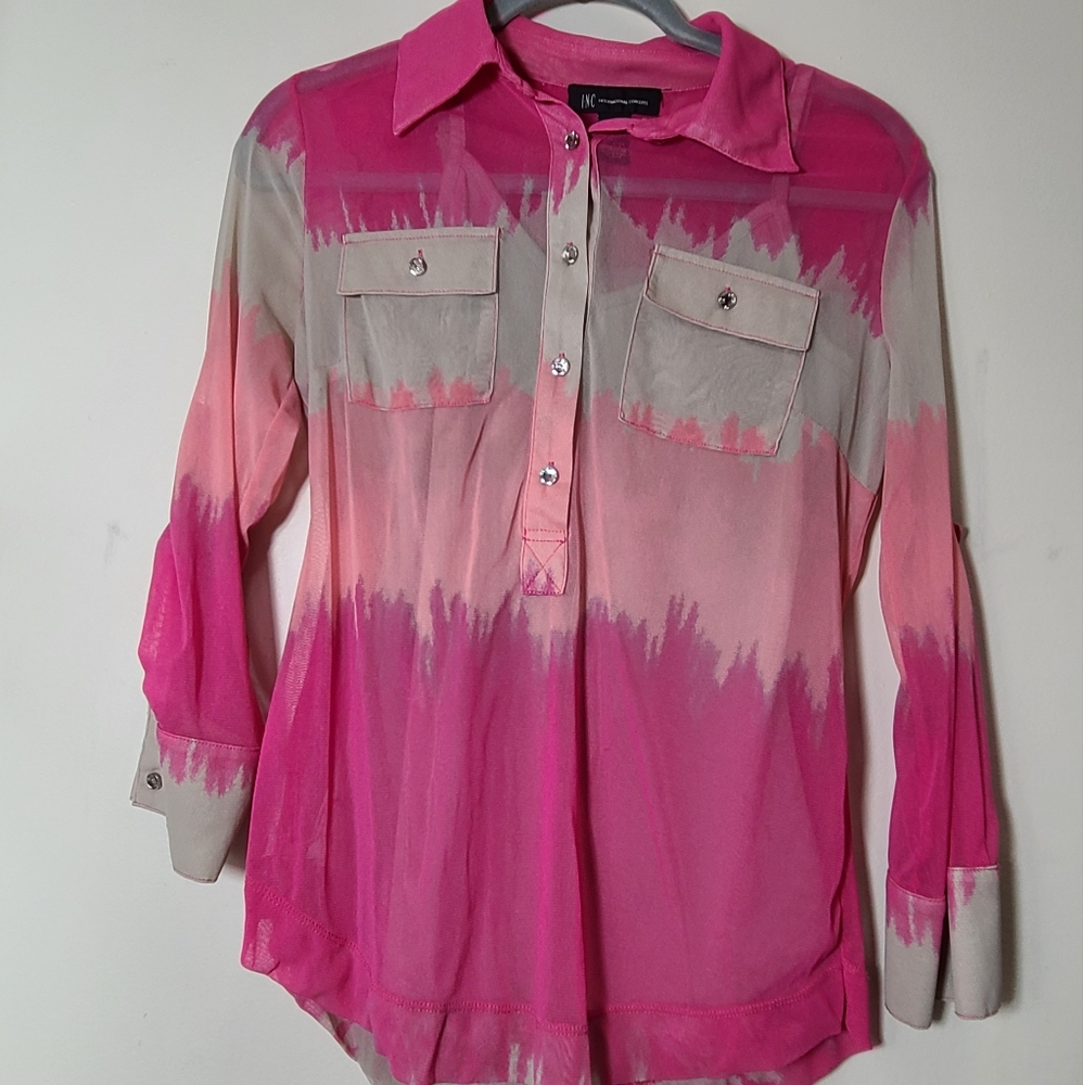 INC International Concepts Womens Tie Dye Mesh tree Color S Small NEW